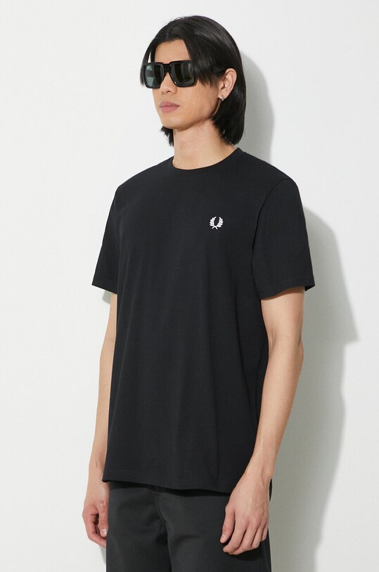 Fred Perry cotton t-shirt Rear Powder Laurel Graphic Tee black M7784.102
