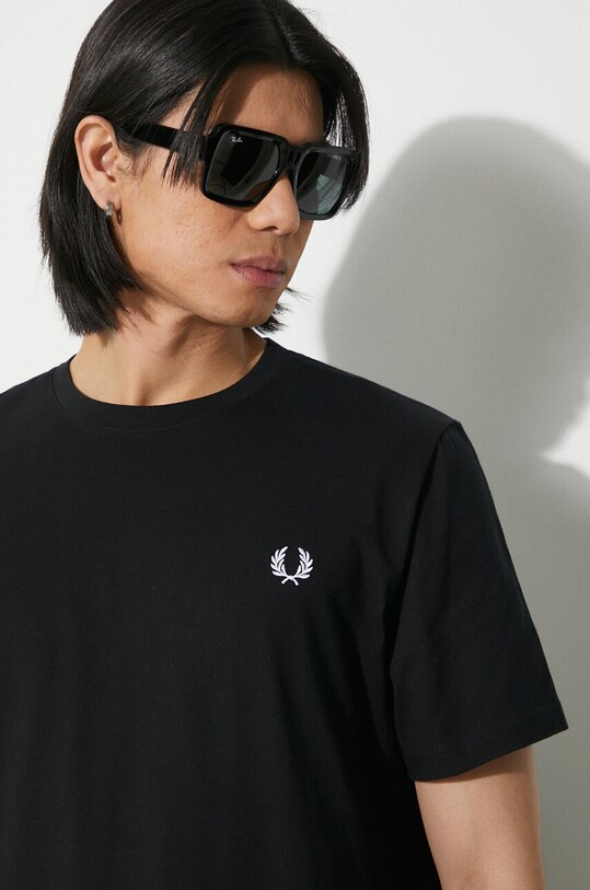 Fred Perry cotton t-shirt Rear Powder Laurel Graphic Tee M7784.102 black