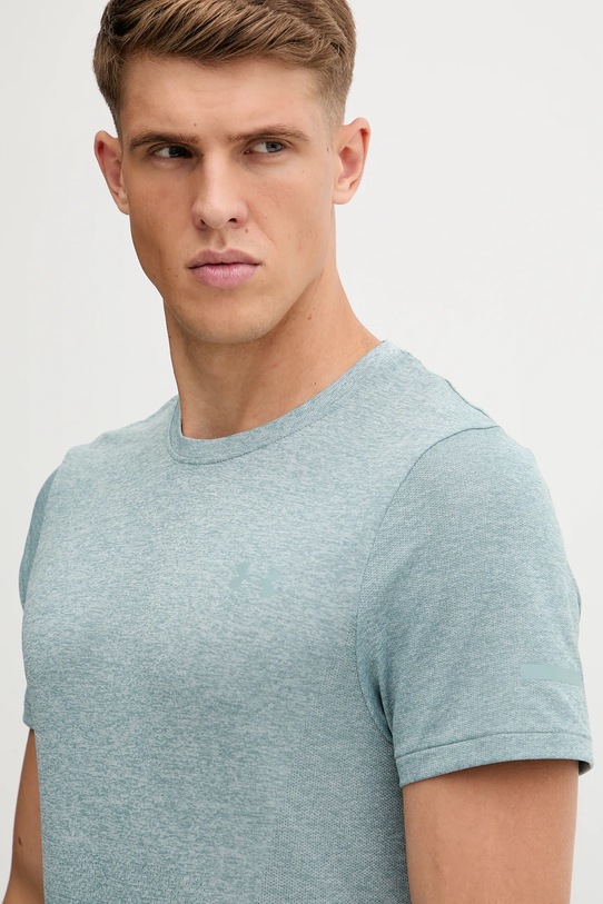 Under Armour t-shirt do biegania Seamless Stride turkusowy 1375692