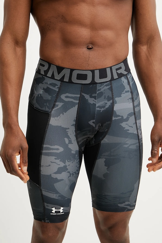 Under Armour pantaloni scurți de antrenament HG Armour Printed tricotaj negru 1383323