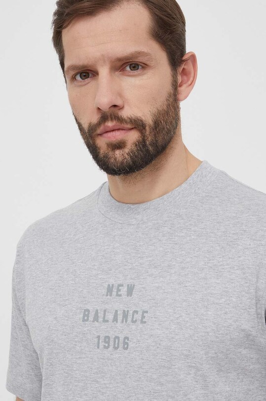 New Balance t-shirt bawełniany MT41519AG MT41519AG szary