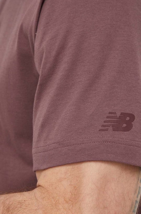 New Balance t-shirt bawełniany MT41519LIE fioletowy MT41519LIE