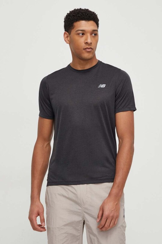New Balance tricou de antrenament Athletics negru MT41253BK