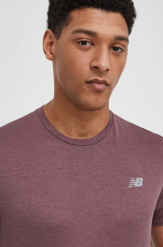 New Balance t-shirt treningowy MT41253LRC z elastanem fioletowy MT41253LRC