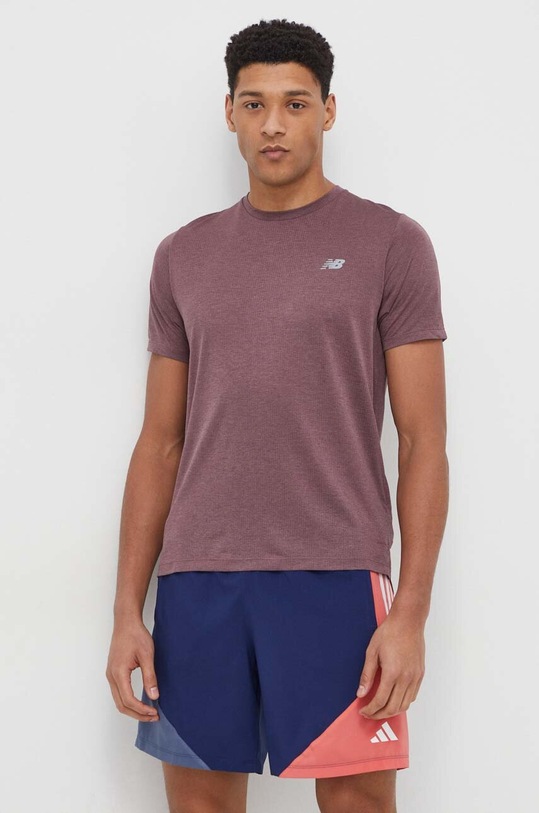 New Balance t-shirt treningowy MT41253LRC fioletowy MT41253LRC