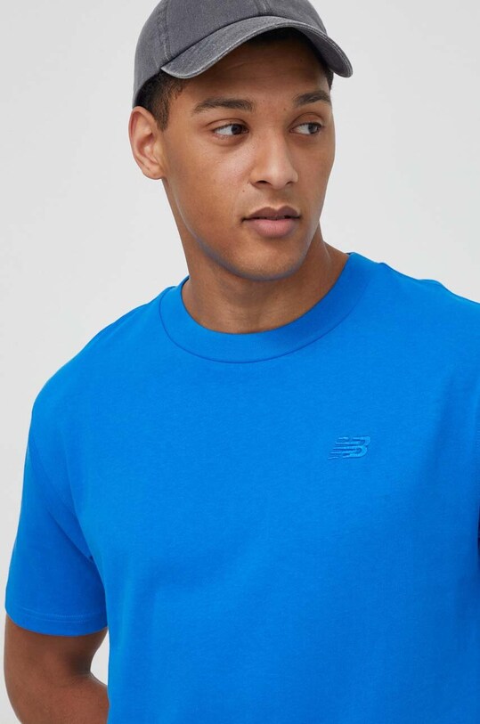 Bavlnené tričko New Balance modrá MT41533BUL