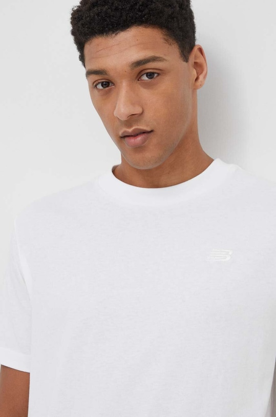 Bavlněné tričko New Balance MT41533WT bílá MT41533WT