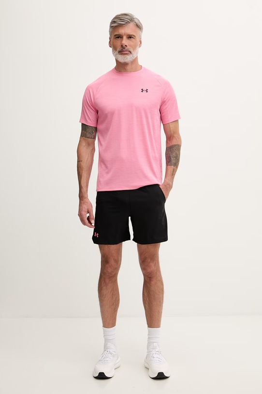 Under Armour T-shirt treningowy męski Tech Textured 1382796 różowy SS26