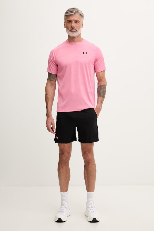 Under Armour T-shirt treningowy męski Tech Textured 1382796 różowy SS26