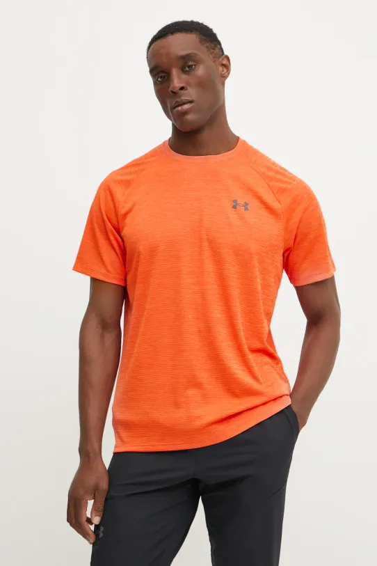 Under Armour t-shirt treningowy Tech Textured pomarańczowy 1382796