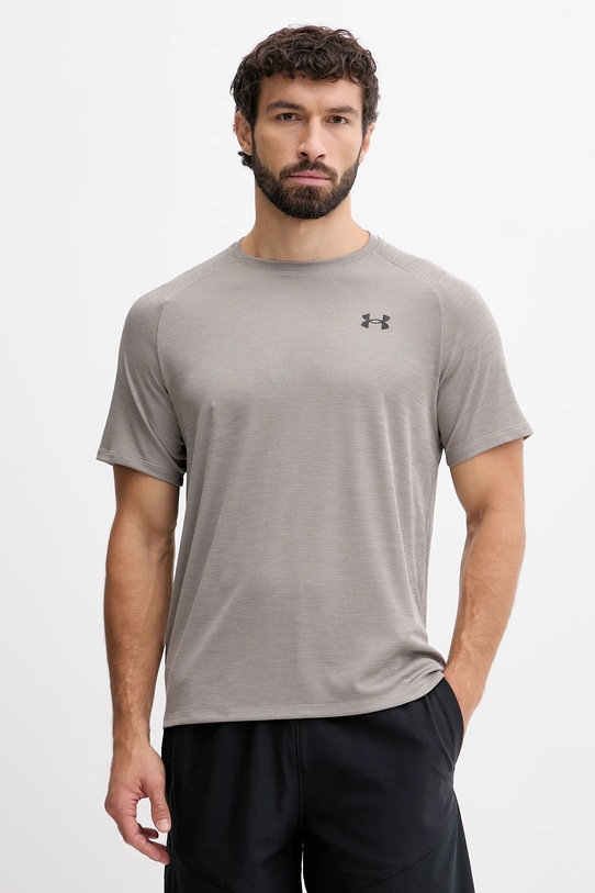 Under Armour t-shirt treningowy Tech Textured pozostałe brązowy 1382796