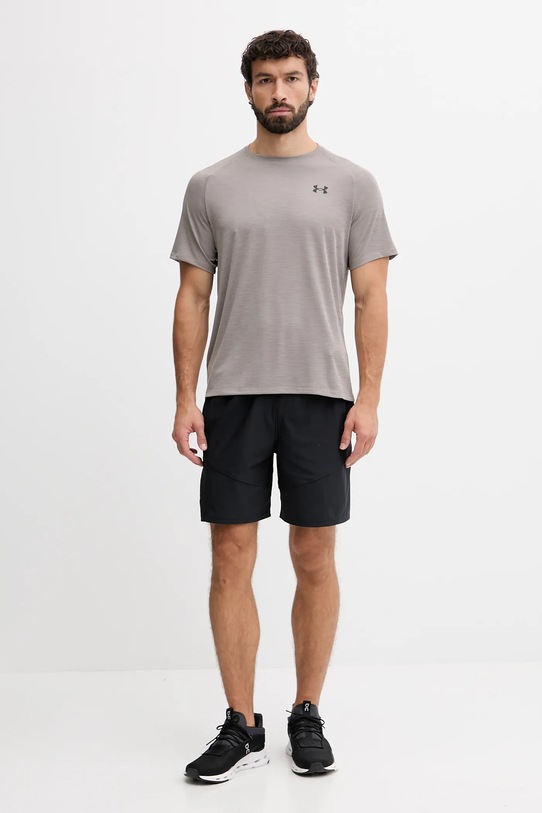 Under Armour t-shirt treningowy Tech Textured 1382796 brązowy AW25