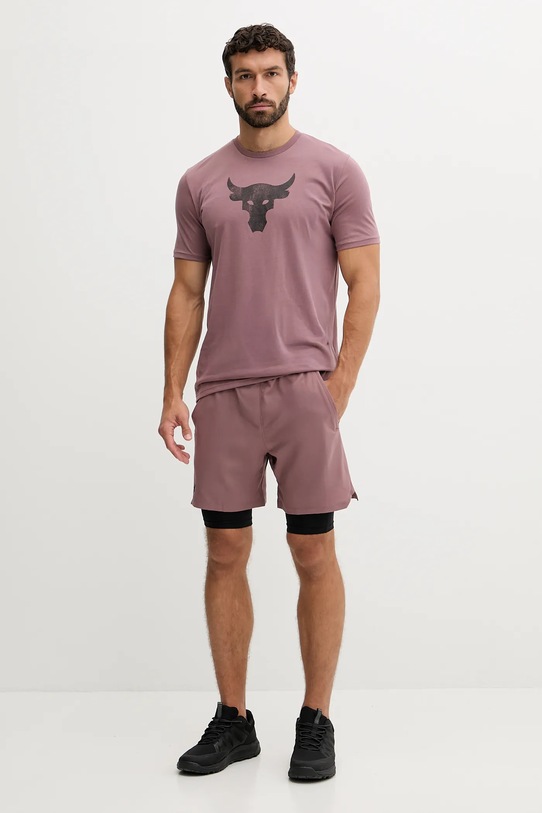 Μπλουζάκι προπόνησης Under Armour Project Rock 1383191 ροζ AW25
