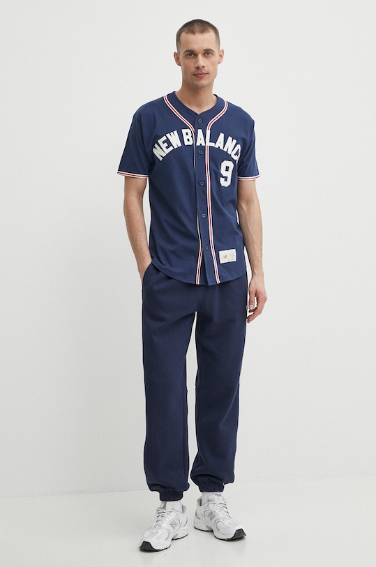 New Balance t-shirt bawełniany MT41512NNY MT41512NNY granatowy SS24