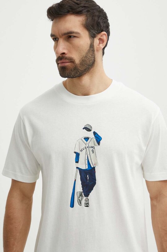 New Balance tricou din bumbac bej MT41577SST