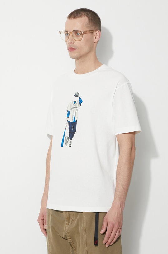 Bavlněné tričko New Balance béžová MT41577SST