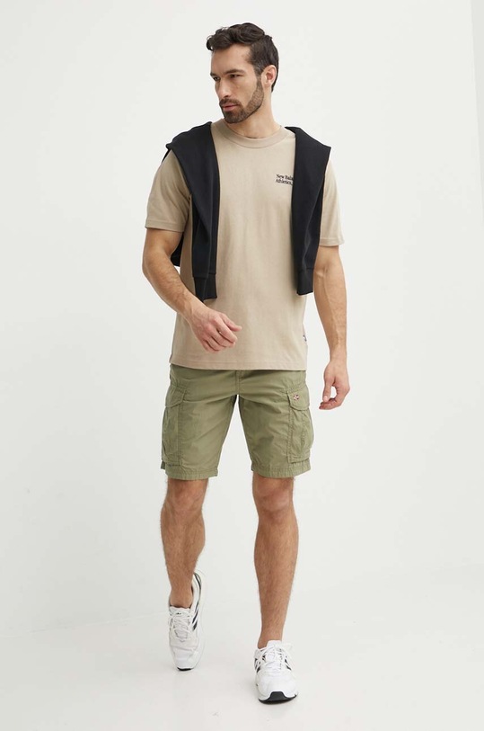 Bavlněné tričko New Balance MT41588SOT MT41588SOT béžová SS24