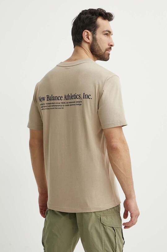 Îmbrăcăminte New Balance tricou din bumbac MT41588SOT bej