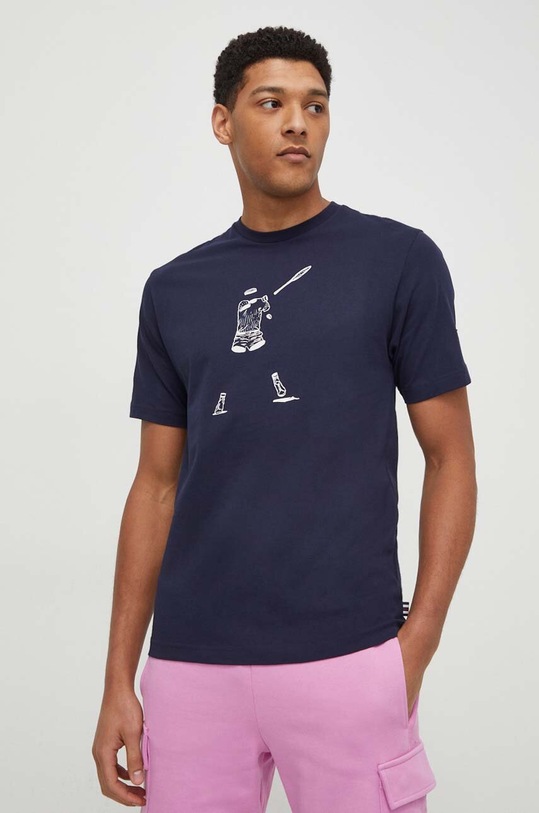 Fila t-shirt bawełniany nadruk granatowy TU411111