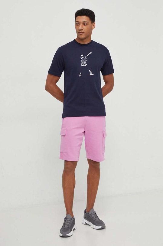 Fila t-shirt bawełniany TU411111 granatowy SS24