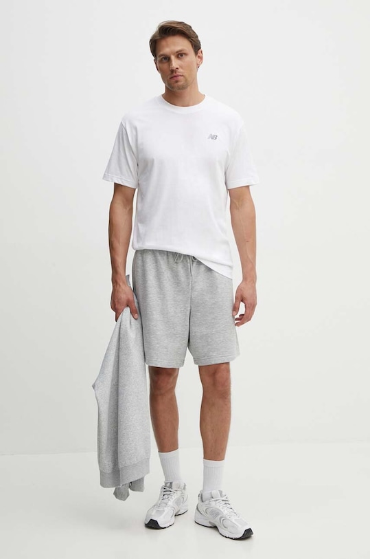 New Balance t-shirt bawełniany Small Logo MT41509WT biały SS25