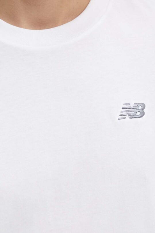 New Balance tricou din bumbac Small Logo MT41509WT alb