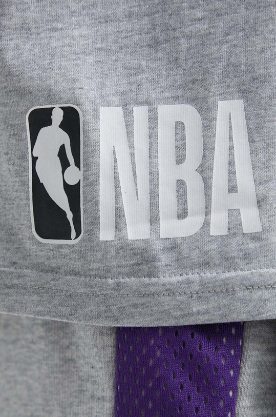 Bavlněné tričko New Era LOS ANGELES LAKERS 60435435 šedá