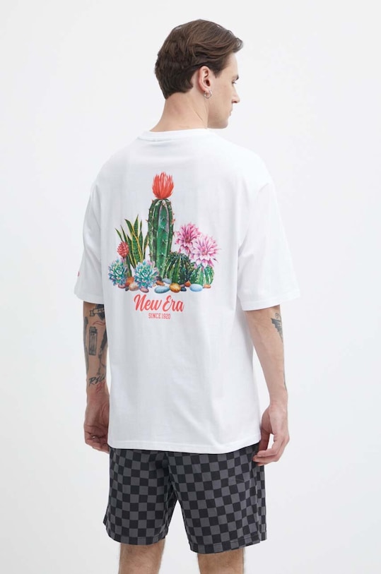 Bavlněné tričko New Era bílá 60435398