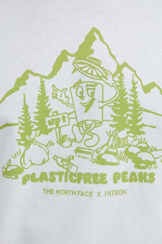 Bavlnené tričko The North Face Patron Plasticfree Peaks NF0A87DXQLI1 béžová