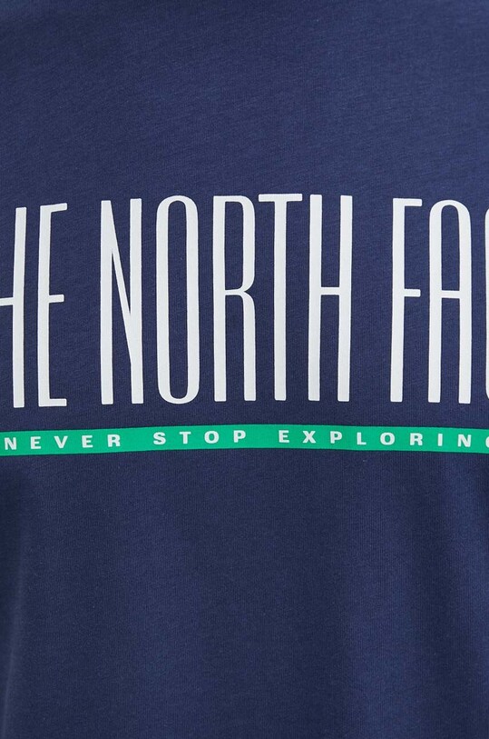 The North Face t-shirt bawełniany NF0A87E78K21 granatowy