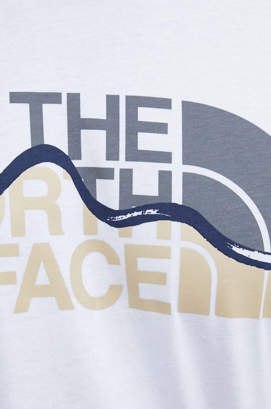 Βαμβακερό μπλουζάκι The North Face NF0A87NTFN41 λευκό