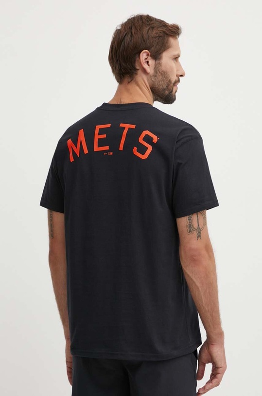 Bavlněné tričko Nike New York Mets nášivka černá 01AY.00A.NME.JNS