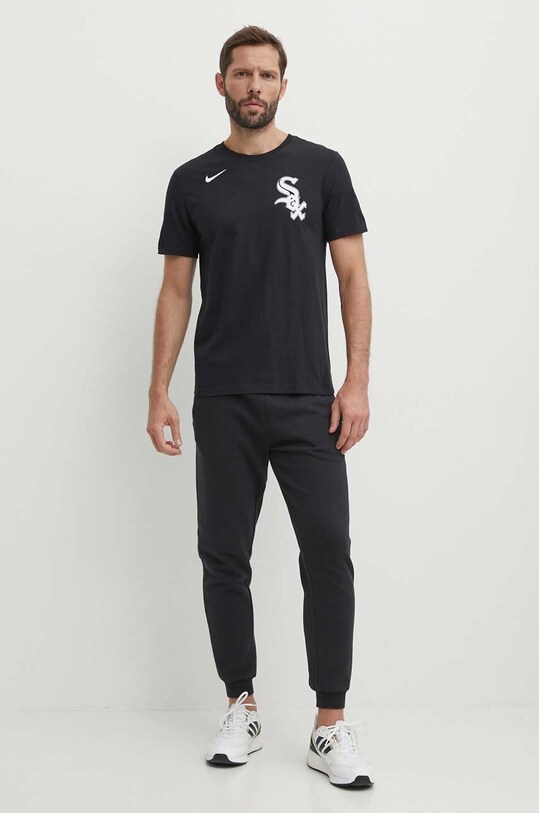 Βαμβακερό μπλουζάκι Nike Chicago White Sox N199.00A.RX.0U5 μαύρο SS24