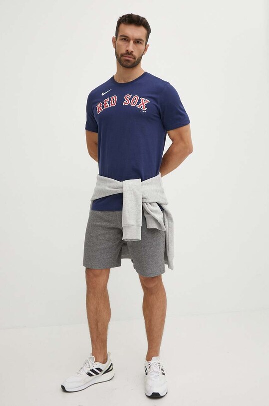 Bavlněné tričko Nike Boston Red Sox N199.44B.BQ.0U5 námořnická modř SS24