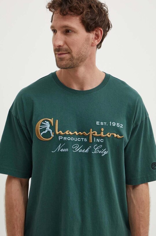 Хлопковая футболка Champion зелёный 219998