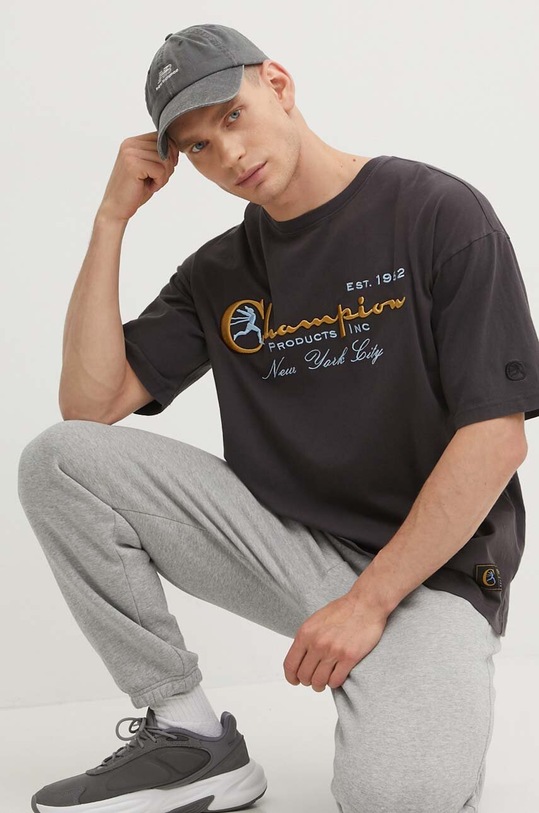 Champion tricou din bumbac imprimeu gri 219998