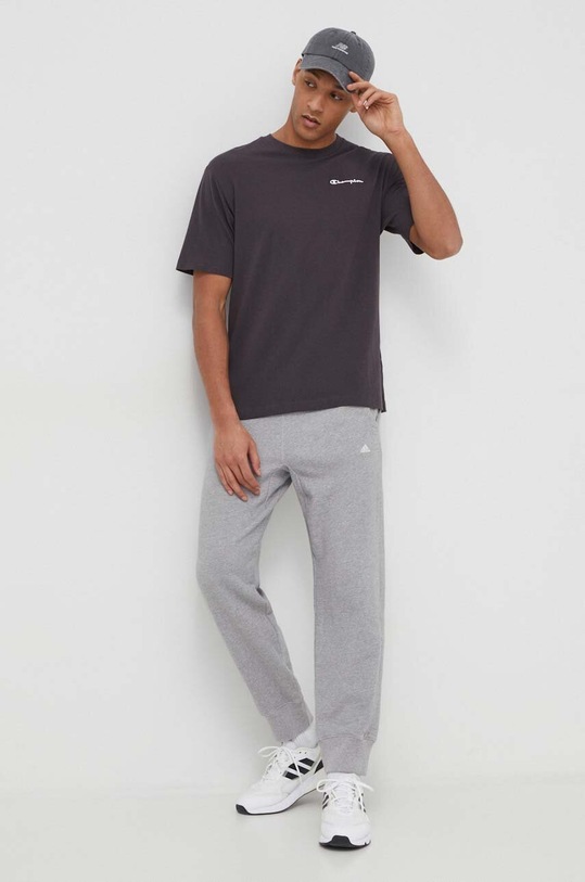 Champion t-shirt bawełniany 219787 szary SS24