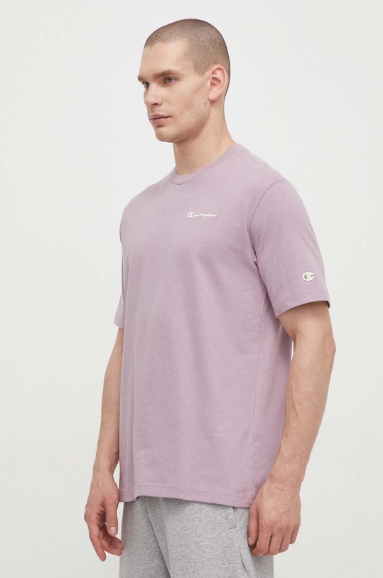 Champion t-shirt bawełniany fioletowy 219787