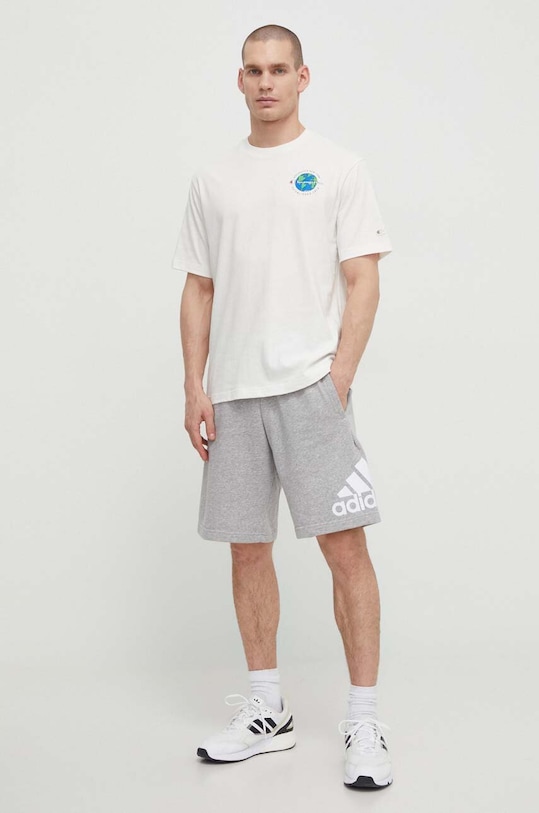 Bavlněné tričko Champion 219788 béžová SS24