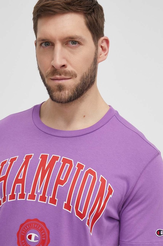 Champion t-shirt bawełniany fioletowy 219852