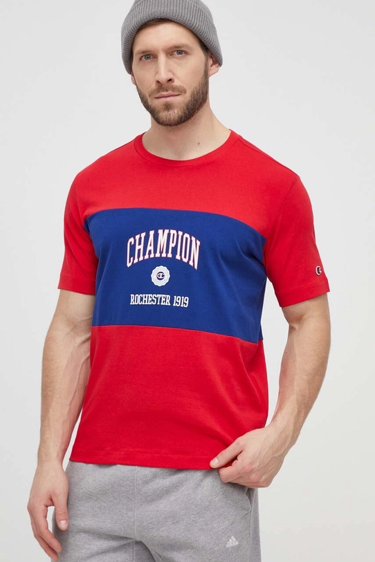 Champion tricou din bumbac print rosu 219853