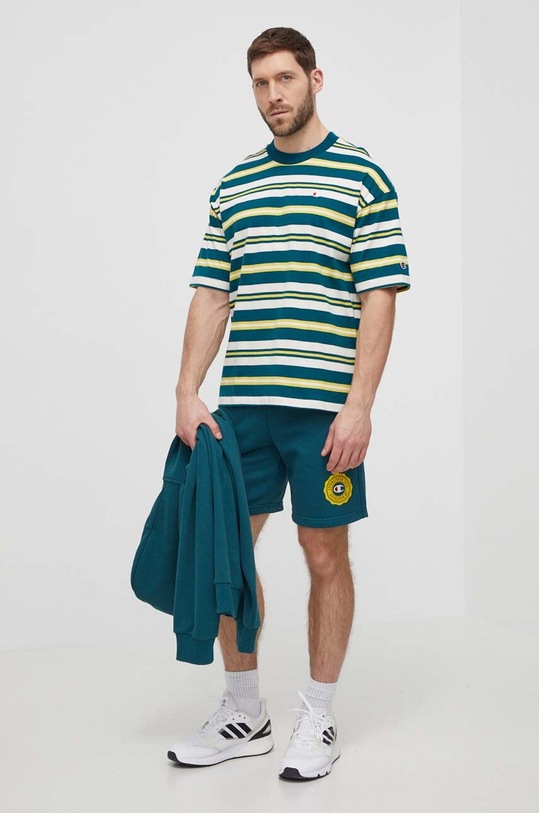 Champion t-shirt bawełniany 219854 zielony SS24