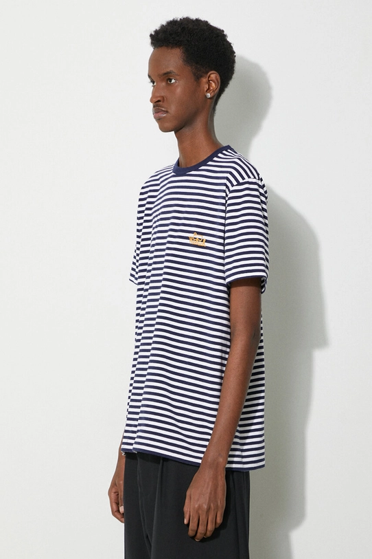 Woolrich t-shirt Striped T-Shirt blu navy CFWOTE0121MRUT3687