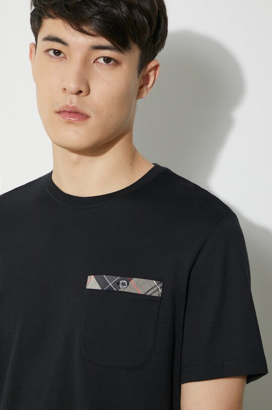 Barbour tricou din bumbac Durness Pocket Tee MTS0682 negru
