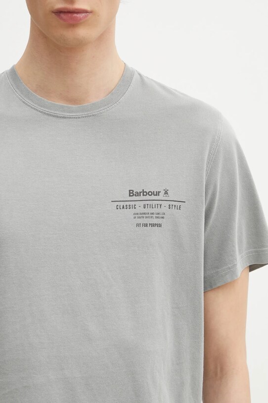 Barbour t-shirt bawełniany Hickling Tee szary MTS1269