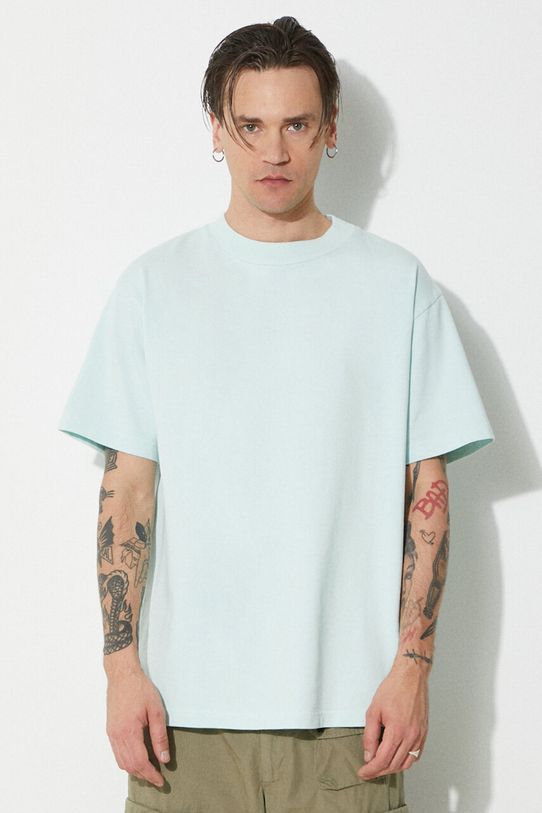 424 tricou din bumbac Alias T-Shirt uni turcoaz FF4SMH01AP.JE341.619