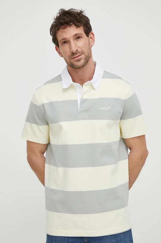 Levi's polo bawełniane wzorzyste żółty A5798
