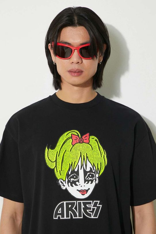 Хлопковая футболка Aries Kiss SS Tee SUAR60005X чёрный