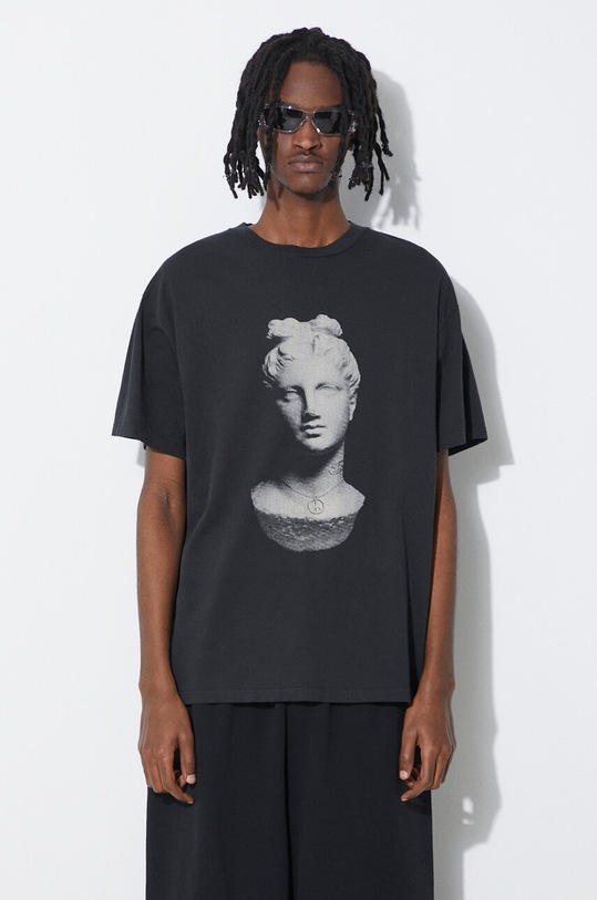 Aries cotton t-shirt Aged Statue SS Tee relaxed black SUAR60015X