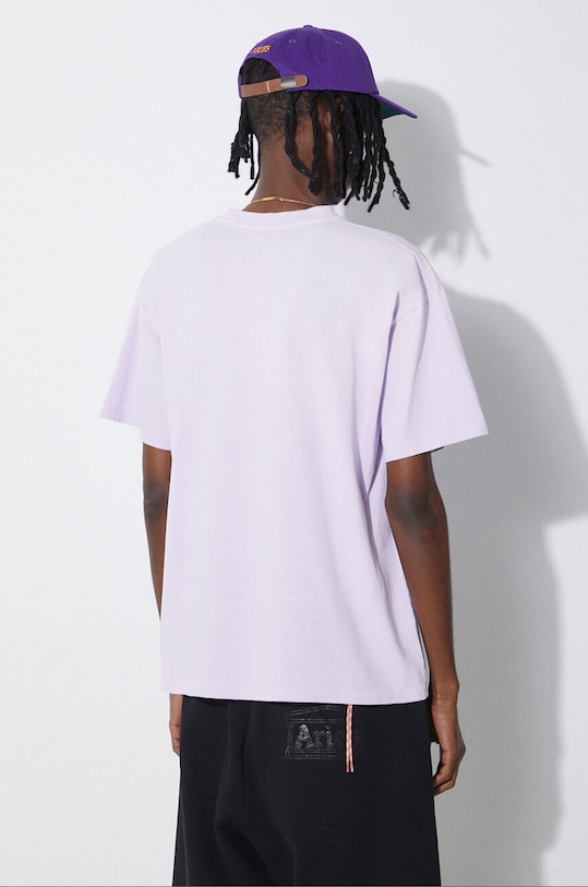 Одежда Хлопковая футболка Aries Sunbleached Temple SS Tee SUAR60030X фиолетовой